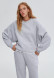 Milk color three-thread insulated sweatshirt with voluminous sleeves